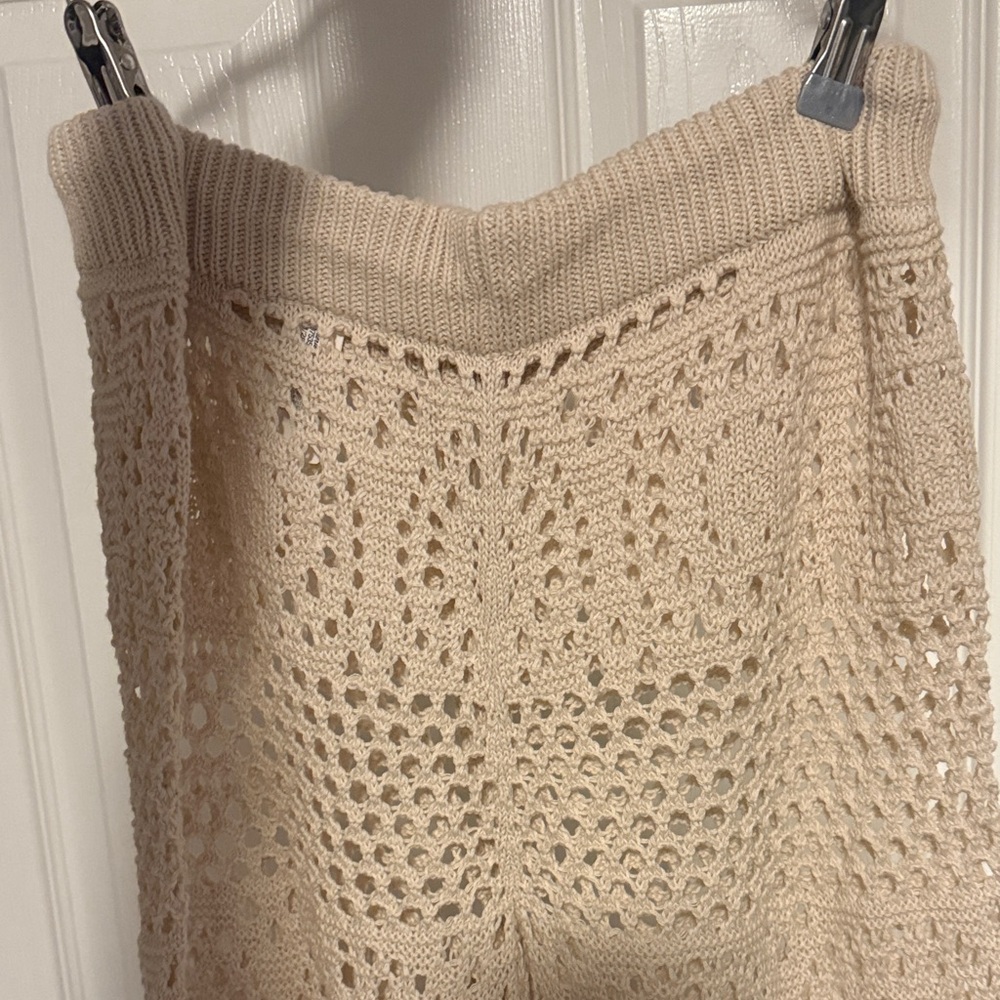 Aerie Beige Crochet Knit Pants - Picture 4 of 5